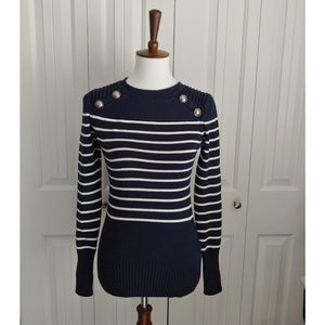 Navy Blue & white striped sweater